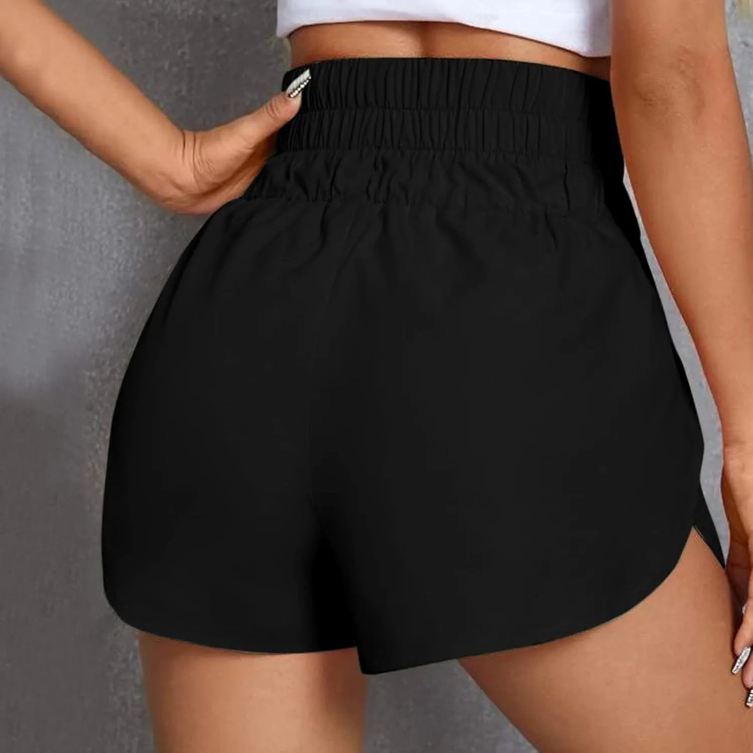 2 in 1 High Waisted Running Shorts for Women 3" Split Breathable for Athletic Tennis Gym Workout with Pockets