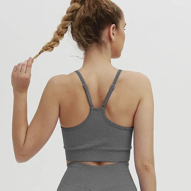 2 Piece Seamless Yoga Set Solid High Waisted