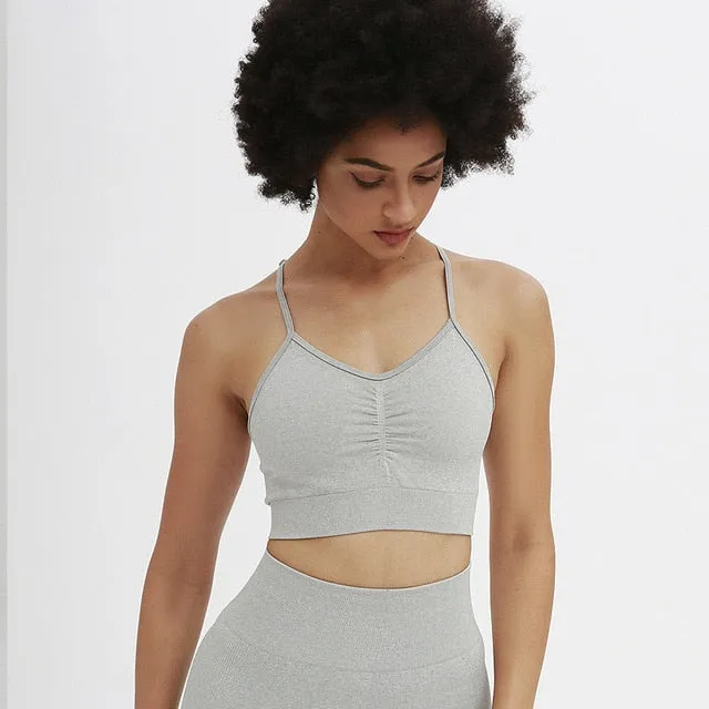 2 Piece Seamless Yoga Set Solid High Waisted