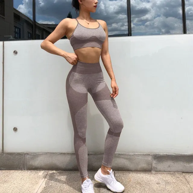 2 Piece Yoga Set Sports Bra and Leggings  Women