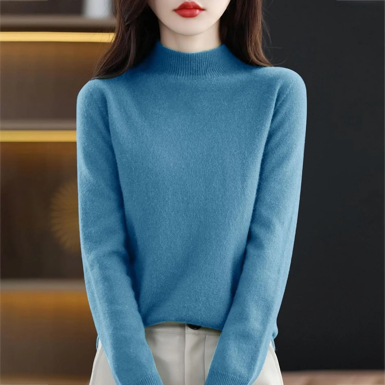 2025 Cashmere Sweaters for Women Comfort Pullover Sweaters Casual Crewneck Sweater Dressy