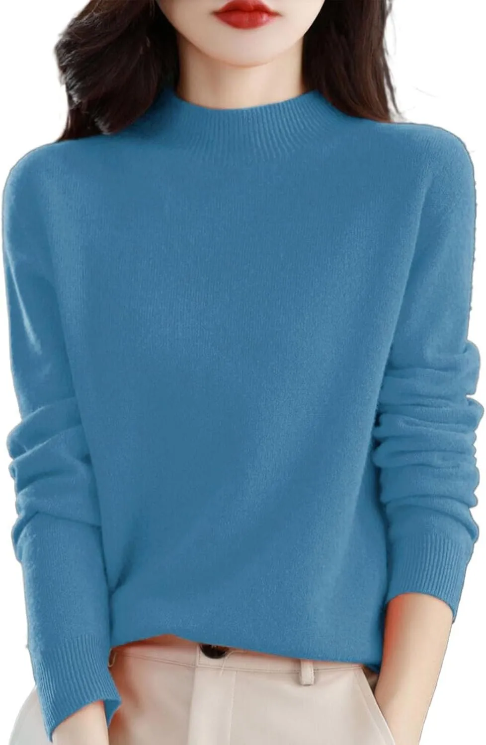 2025 Cashmere Sweaters for Women Comfort Pullover Sweaters Casual Crewneck Sweater Dressy