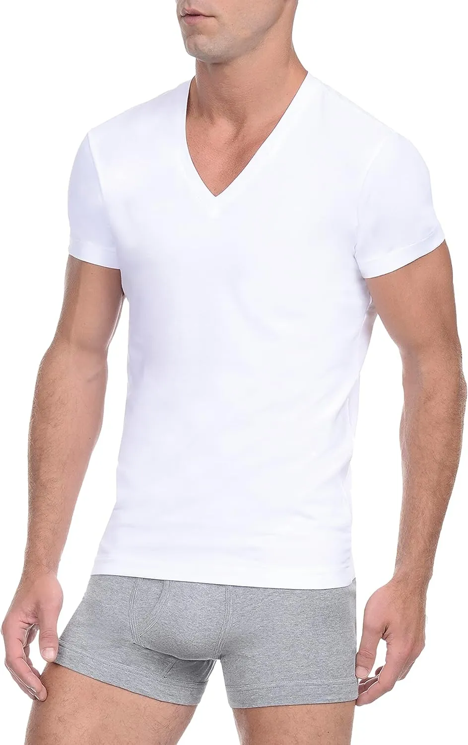 2(X)IST Mens Essential Cotton Slim Fit V-Neck T-Shirt 3-Pack
