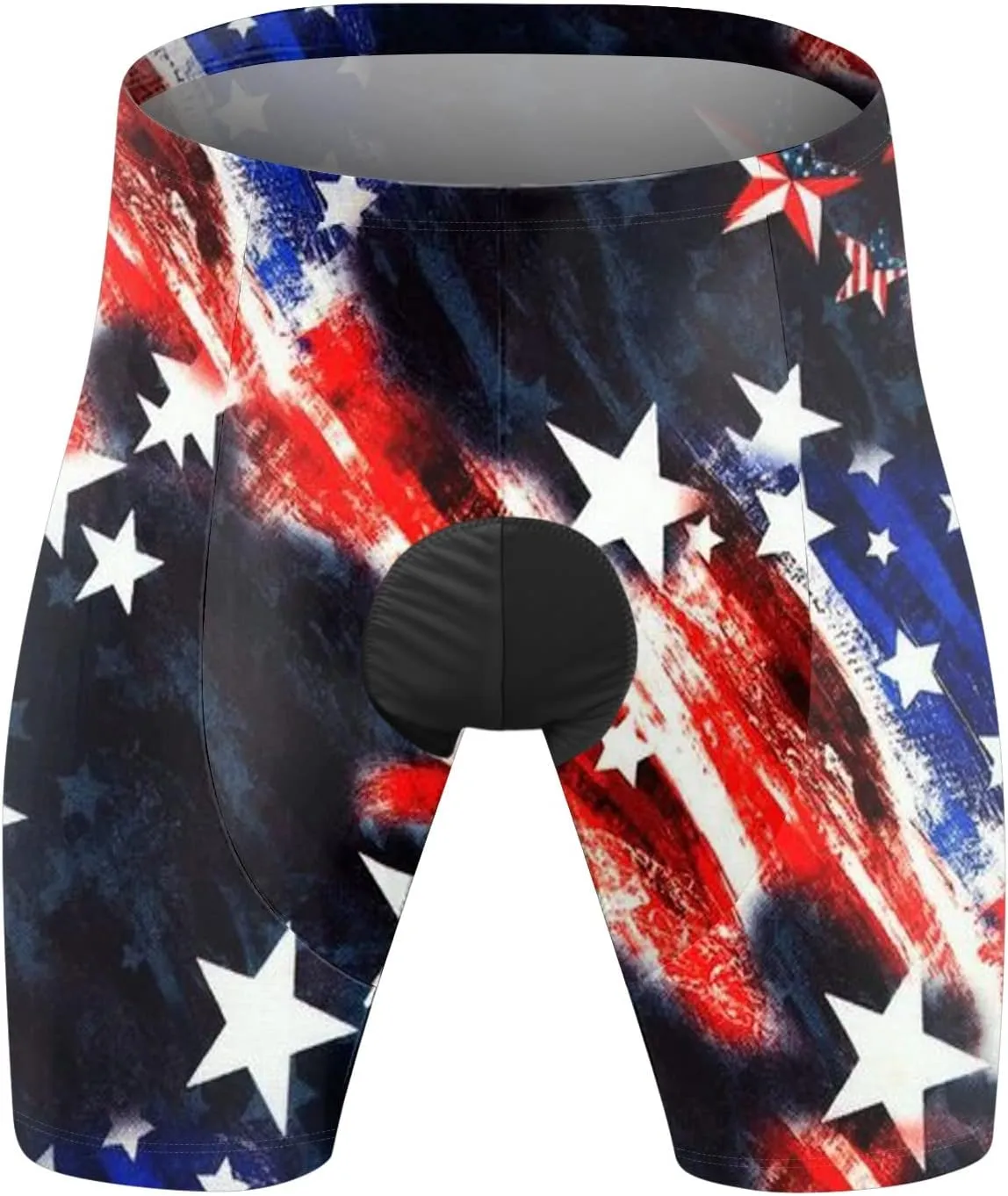 3D USA Flag Print Patriotic Cycling Shorts for Men Lightweight Quick Dry Bike Shorts Big and Tall Summer Biker Tights
