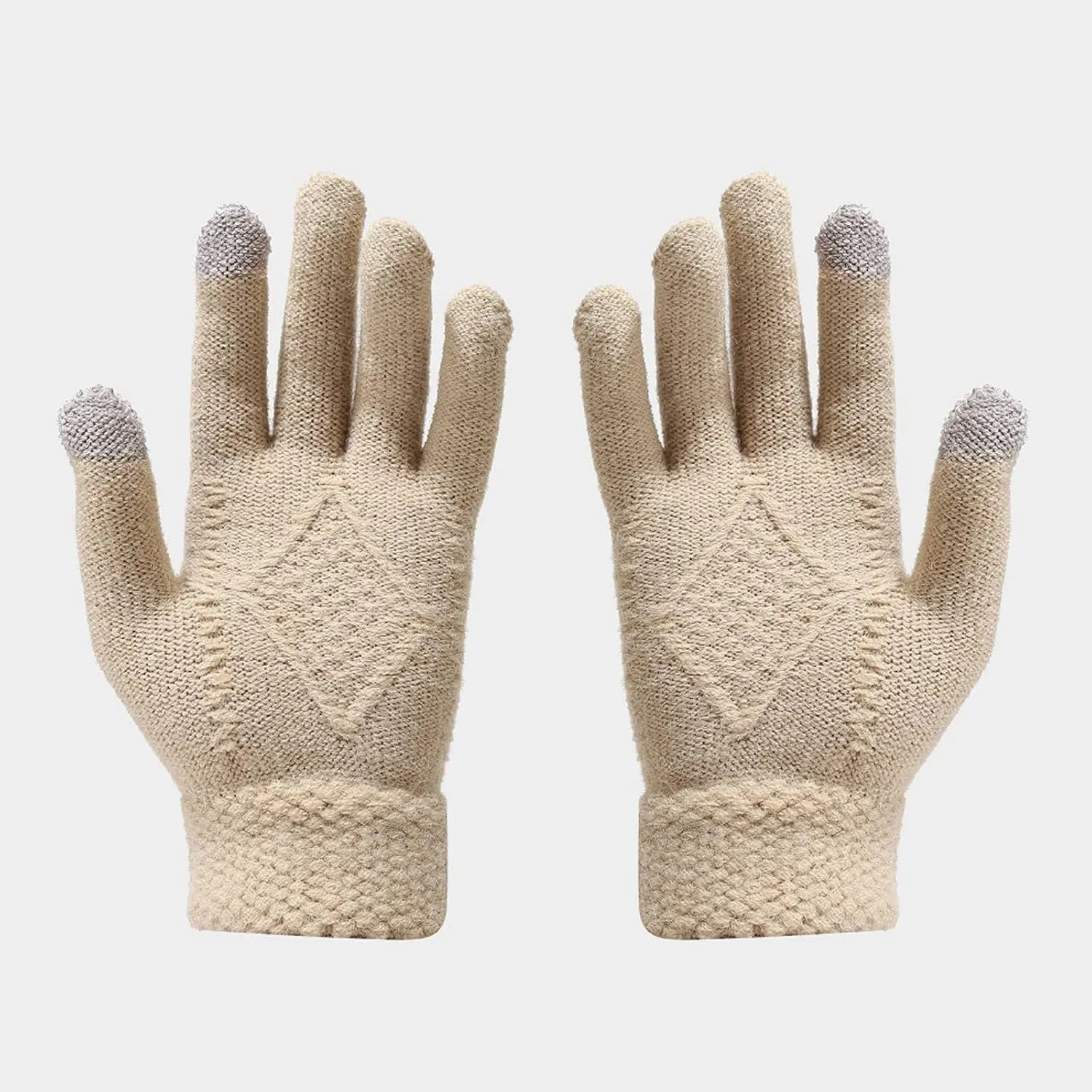 3pcs Men Women Winter Warm Knitted Caps Windproof Cycling Skiing Knit Hat Scarf Gloves Sets