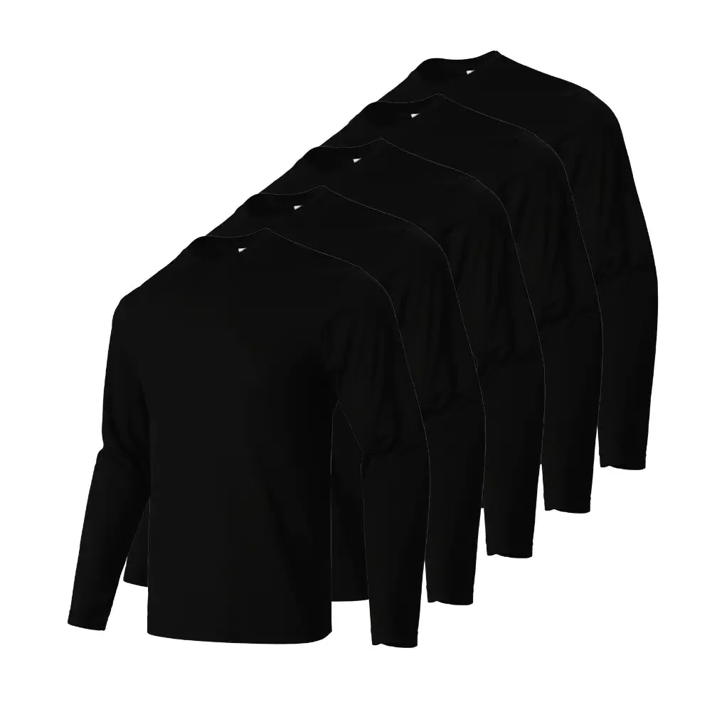 5 Pack Men's Long Sleeve T-Shirts