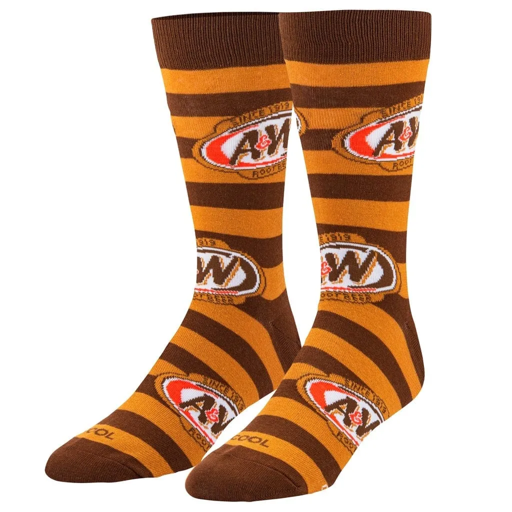 A&W Stripes Men's Crew Socks