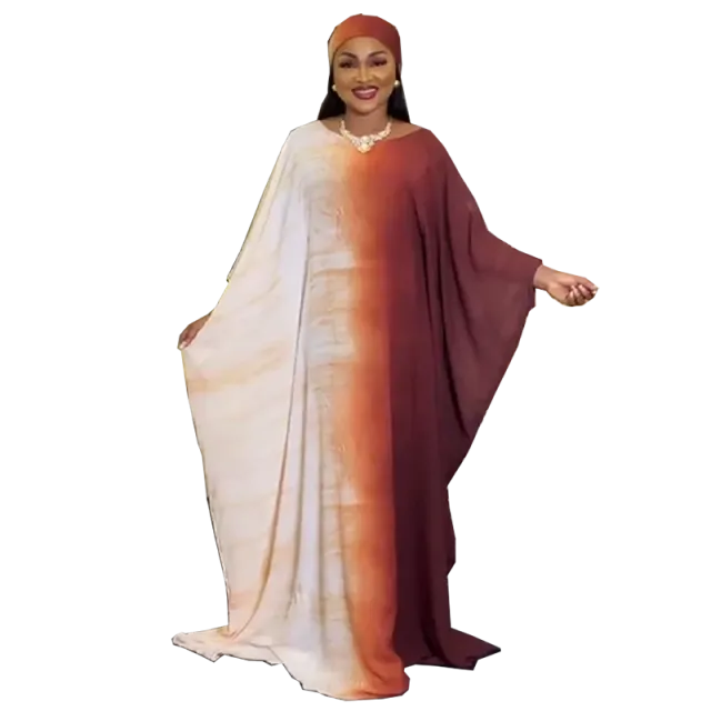 Abaya Ladies Plus Size Print Loose Long Maxi Dresses