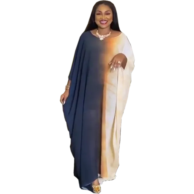 Abaya Ladies Plus Size Print Loose Long Maxi Dresses