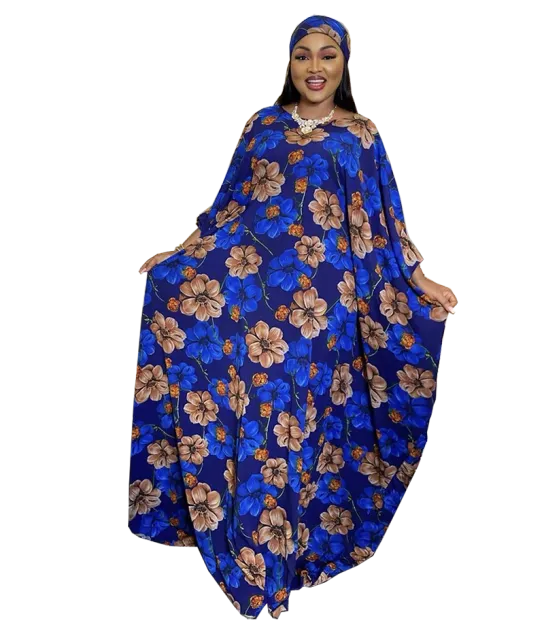 Abaya Ladies Plus Size Print Loose Long Maxi Dresses