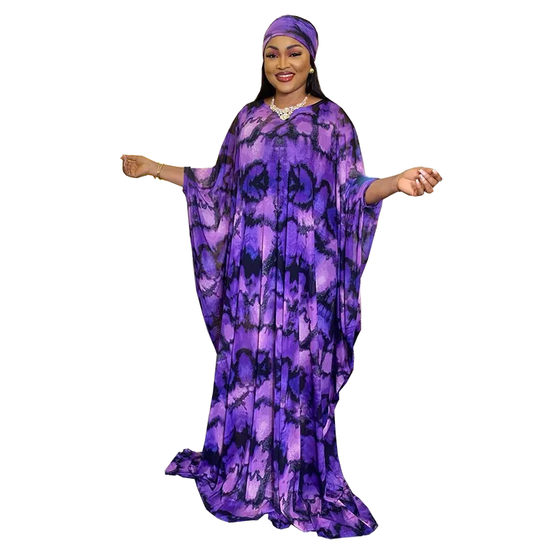 Abaya Ladies Plus Size Print Loose Long Maxi Dresses