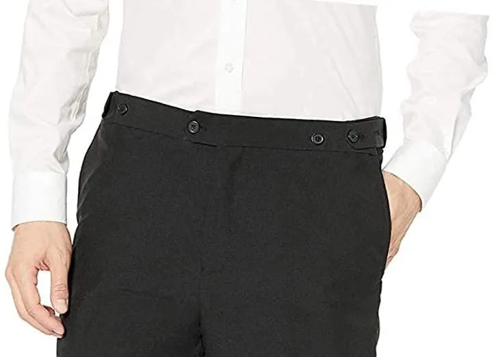 Adam Baker Mens 100% Wool Regular Fit Two-Piece Notch Lapel Formal Tuxedo - Black