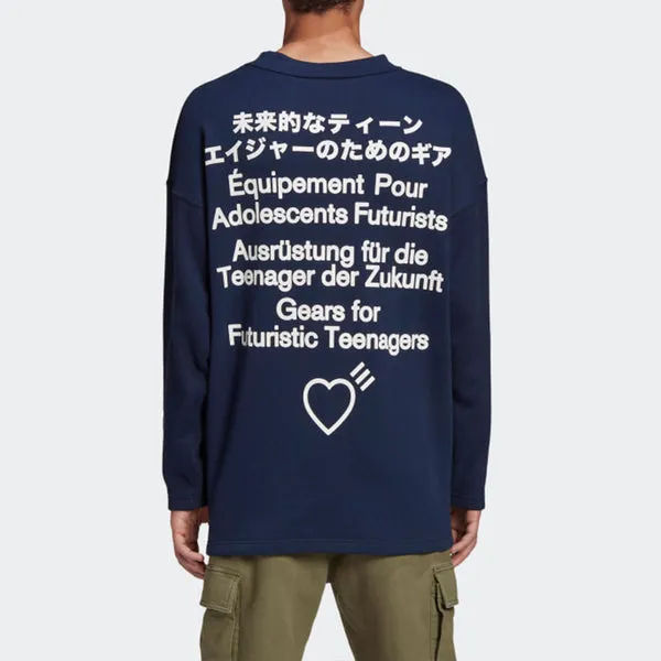 adidas originals x HUMAN MADE logo sweatshirt, blue
