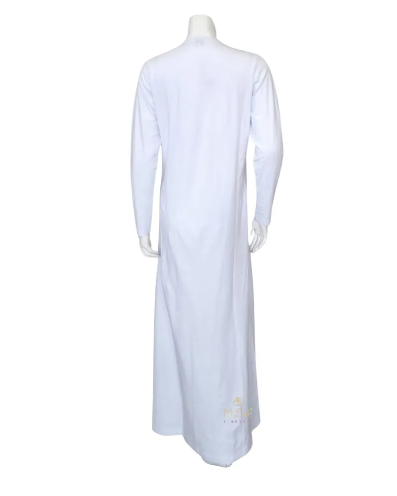 ADN1828 Lace Insert White Cotton Nursing Nightgown