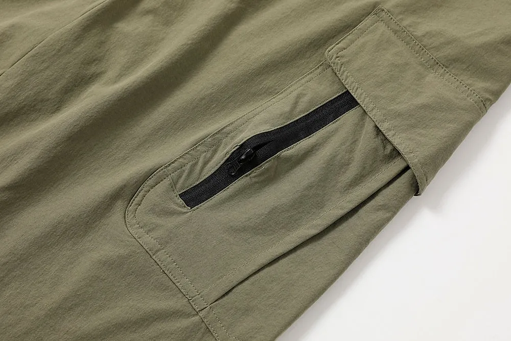 Adventure-Ready Men's Waterproof Cargo Shorts with Zipper Pocket