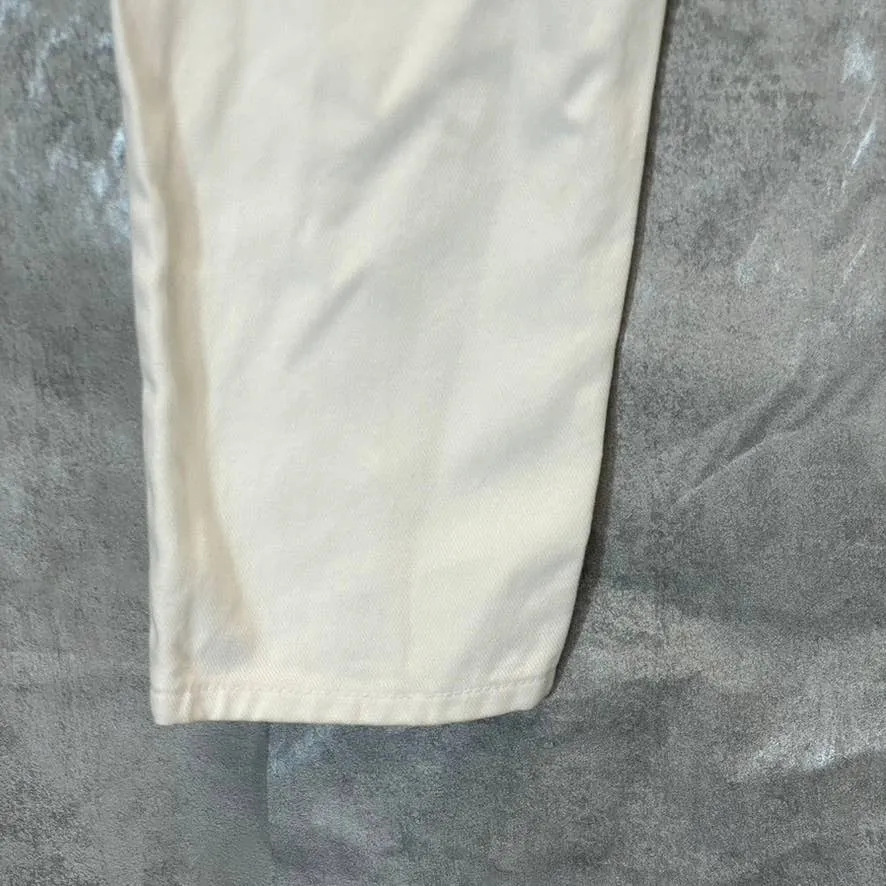 AFRM Women's White Luisa Distressed High-Rise Ankle Crop Skinny Denim Jeans SZ28