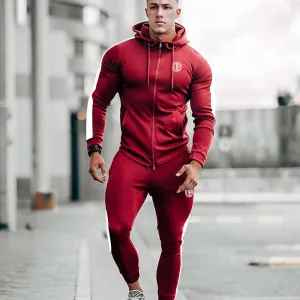 Aidase Men's Jogging Tracksuit Sports Suit Running Set Men Long Sleeve Jacket Sweatpants Gym Wear Fitness Sweatshirt Pants 2pcs/set