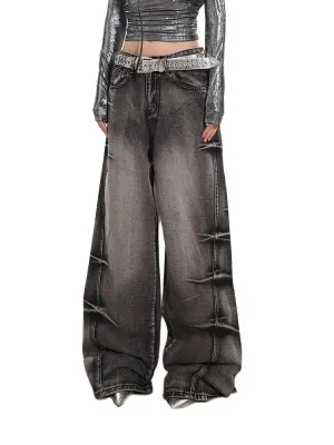 Aiertu Women's Jeans Baggy Harajuku Denim Trousers Y2k Japanese 2000s Style Wide Jean Pants Vintage 2000s Trashy Oversize Clothes 2024
