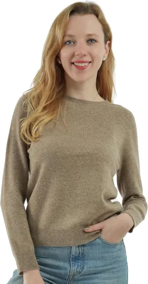 AIGE Women's Crew-Neck Oversized Fall Winter Warm 100% Pure Wool Long Warm Soft Pullover Sweater Tops Best for Winters