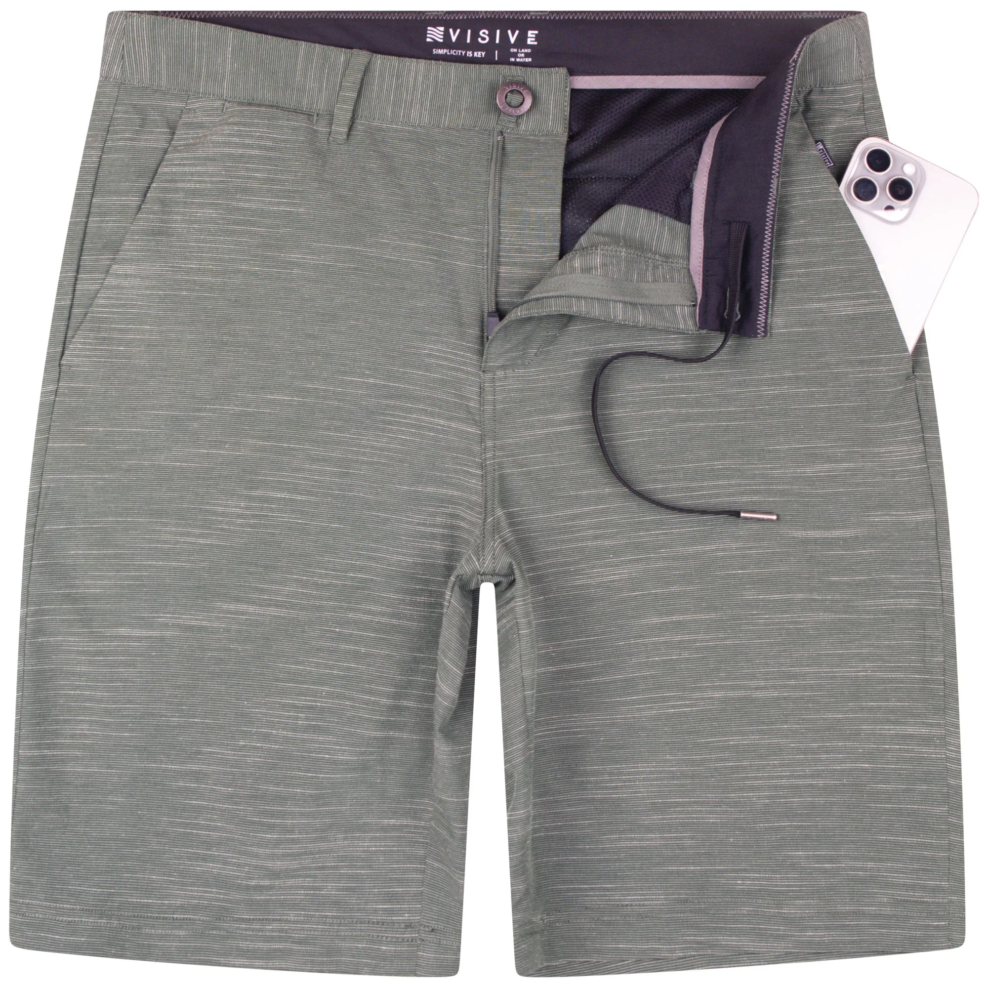 All In One Mens Hybrid Shorts - Slub Navy