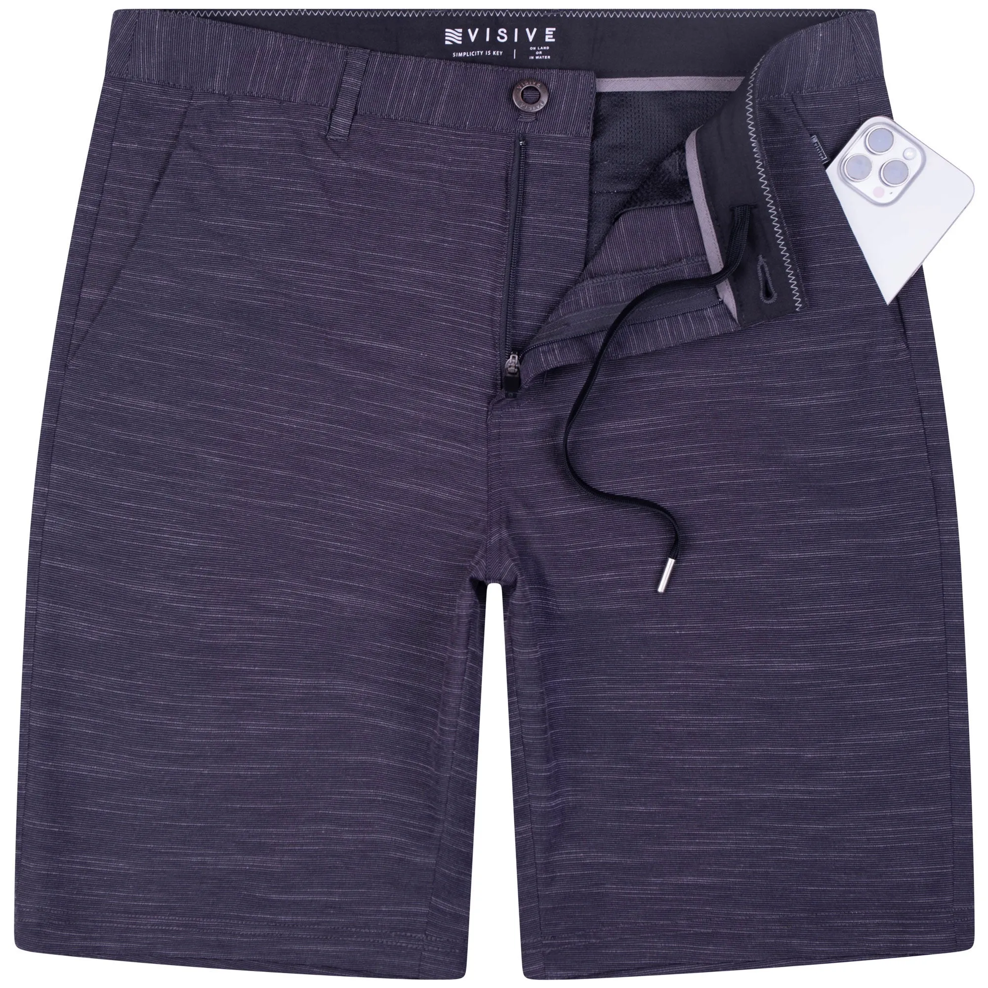 All In One Mens Hybrid Shorts - Slub Navy