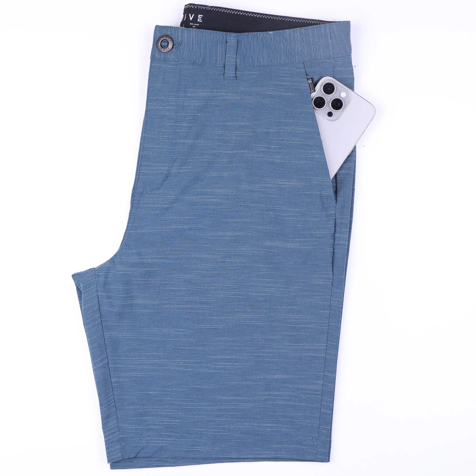 All In One Mens Hybrid Shorts - Slub Navy