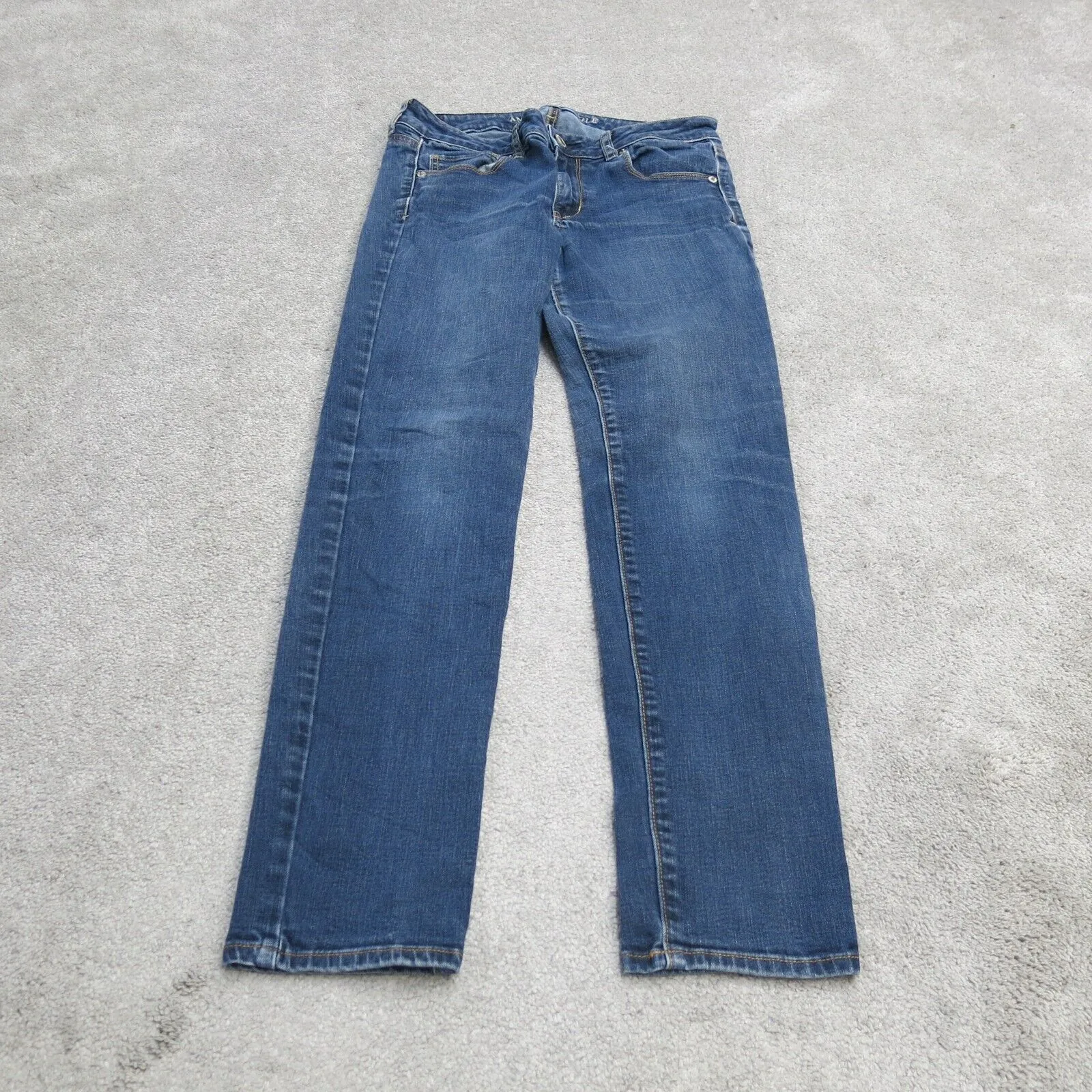 American Eagle Jeans Womens W30 Blue Low Rise Denim Stretch Slim Straight Leg