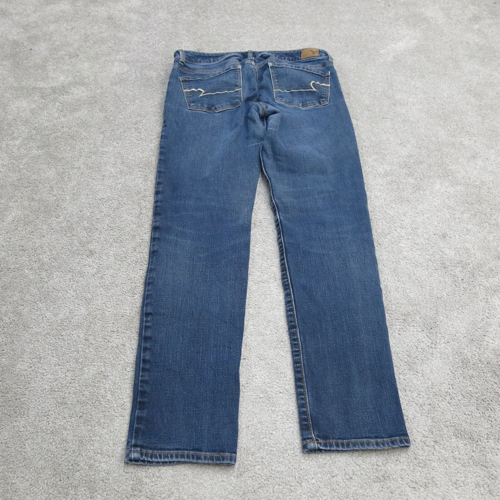 American Eagle Jeans Womens W30 Blue Low Rise Denim Stretch Slim Straight Leg