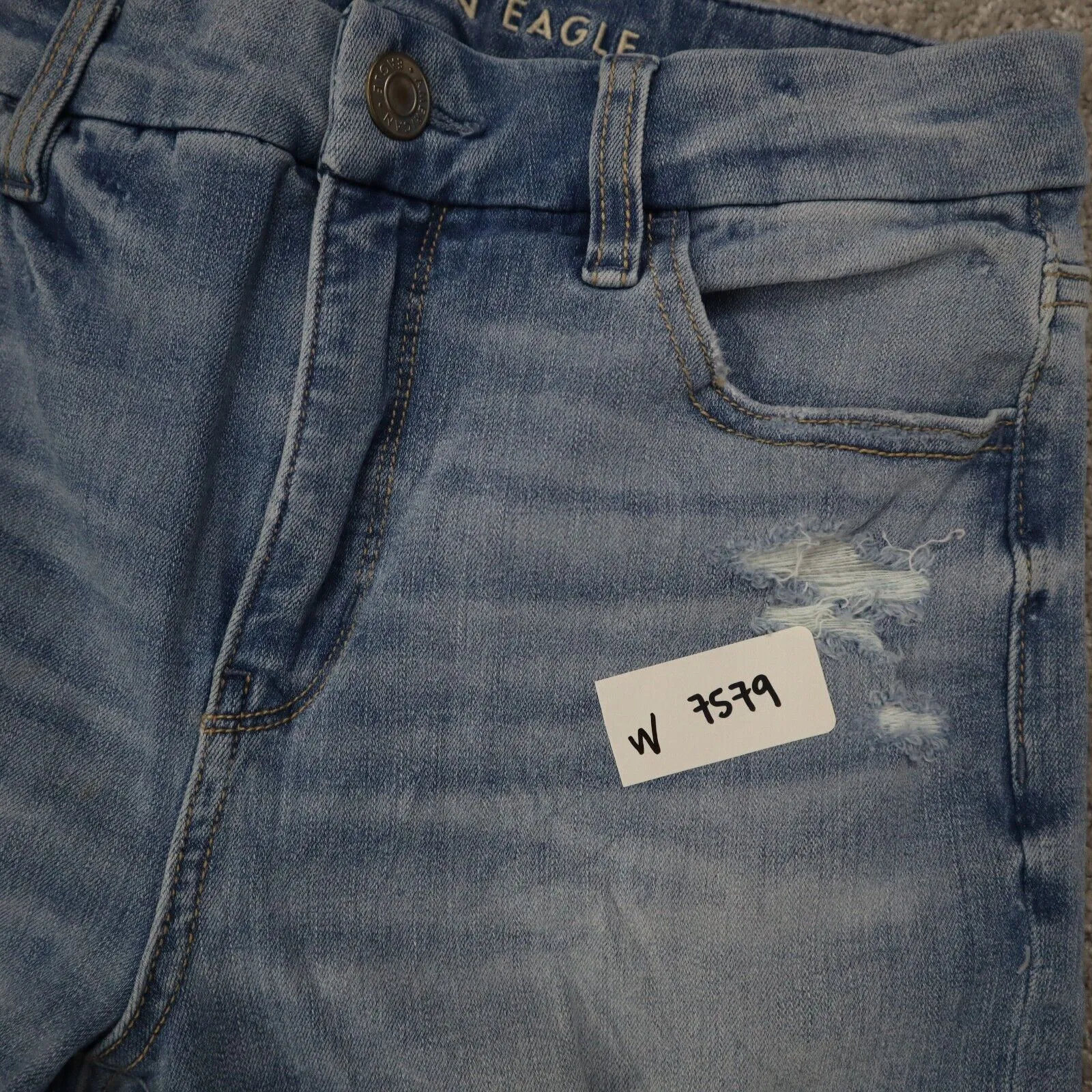American Eagle Outfitters Womens The Dream Jeans Mid Rise Pockets Blue W27XL27