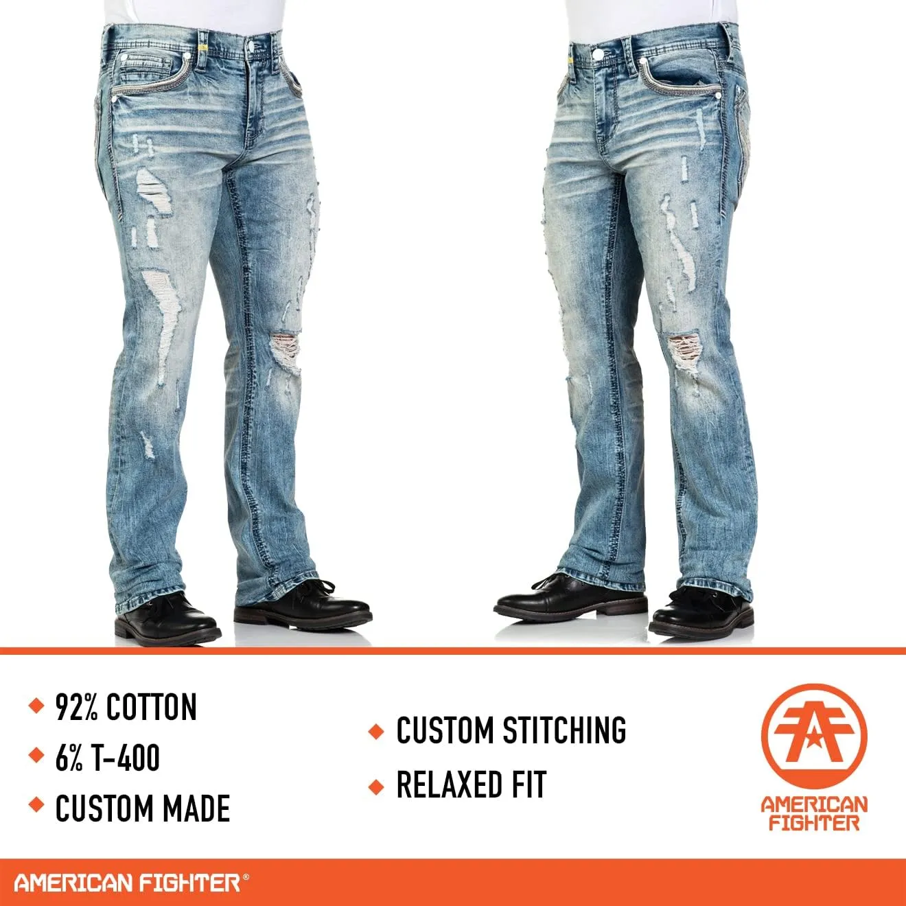 American Fighter Relaxed Jeans for Men. Relaxed Fit Mens Striker Jean