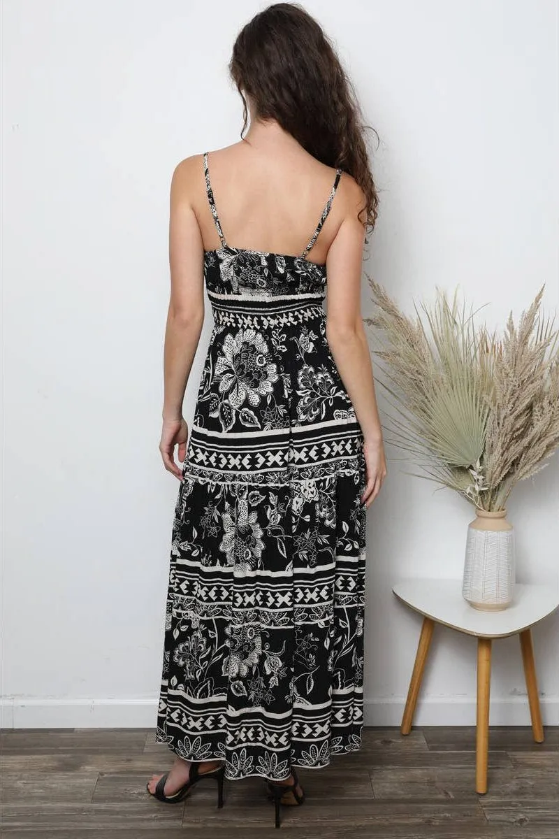Angie Maxi Dress With Ruffle Detail & Elastic Waist