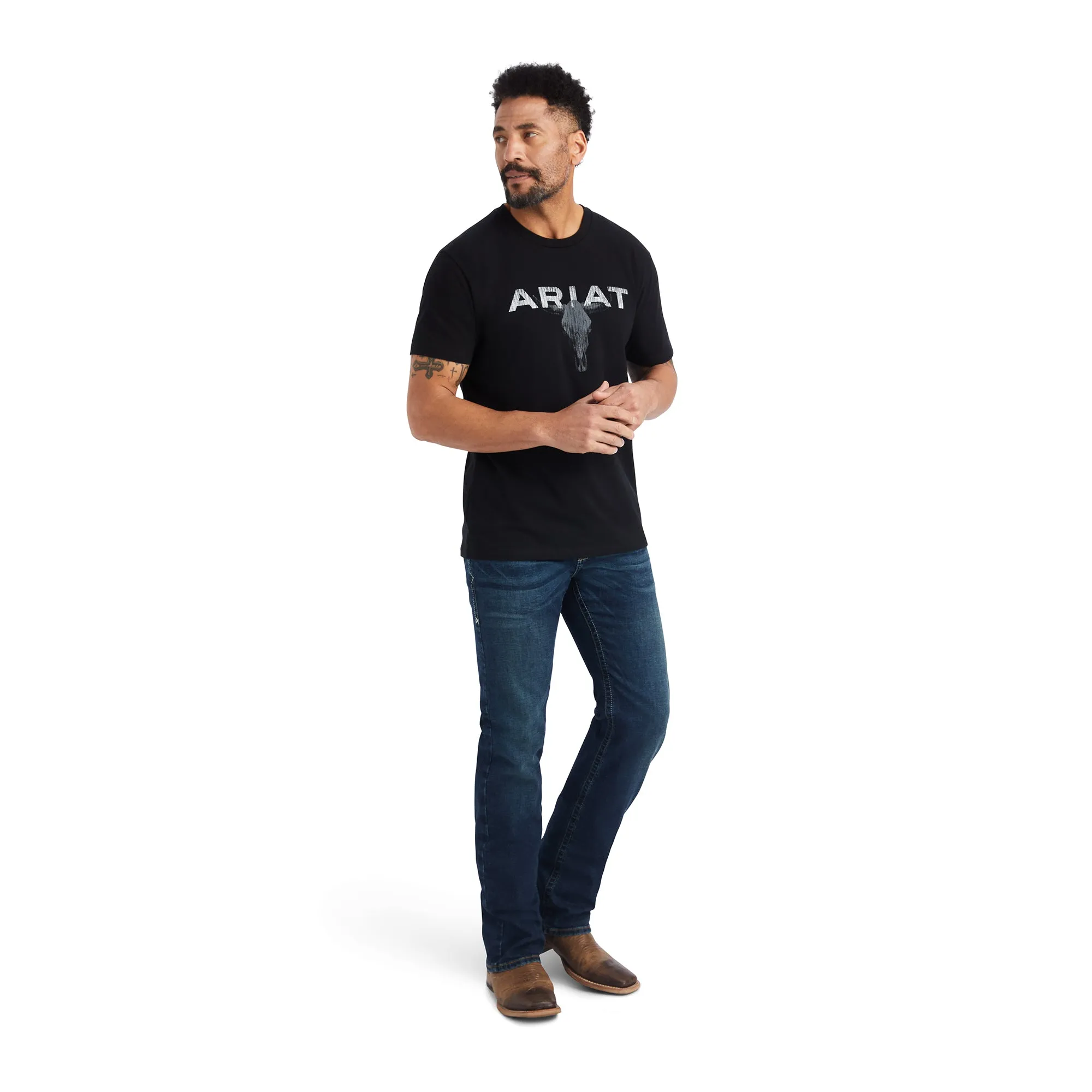 Ariat Men's Streak Skull T-Shirt, Black