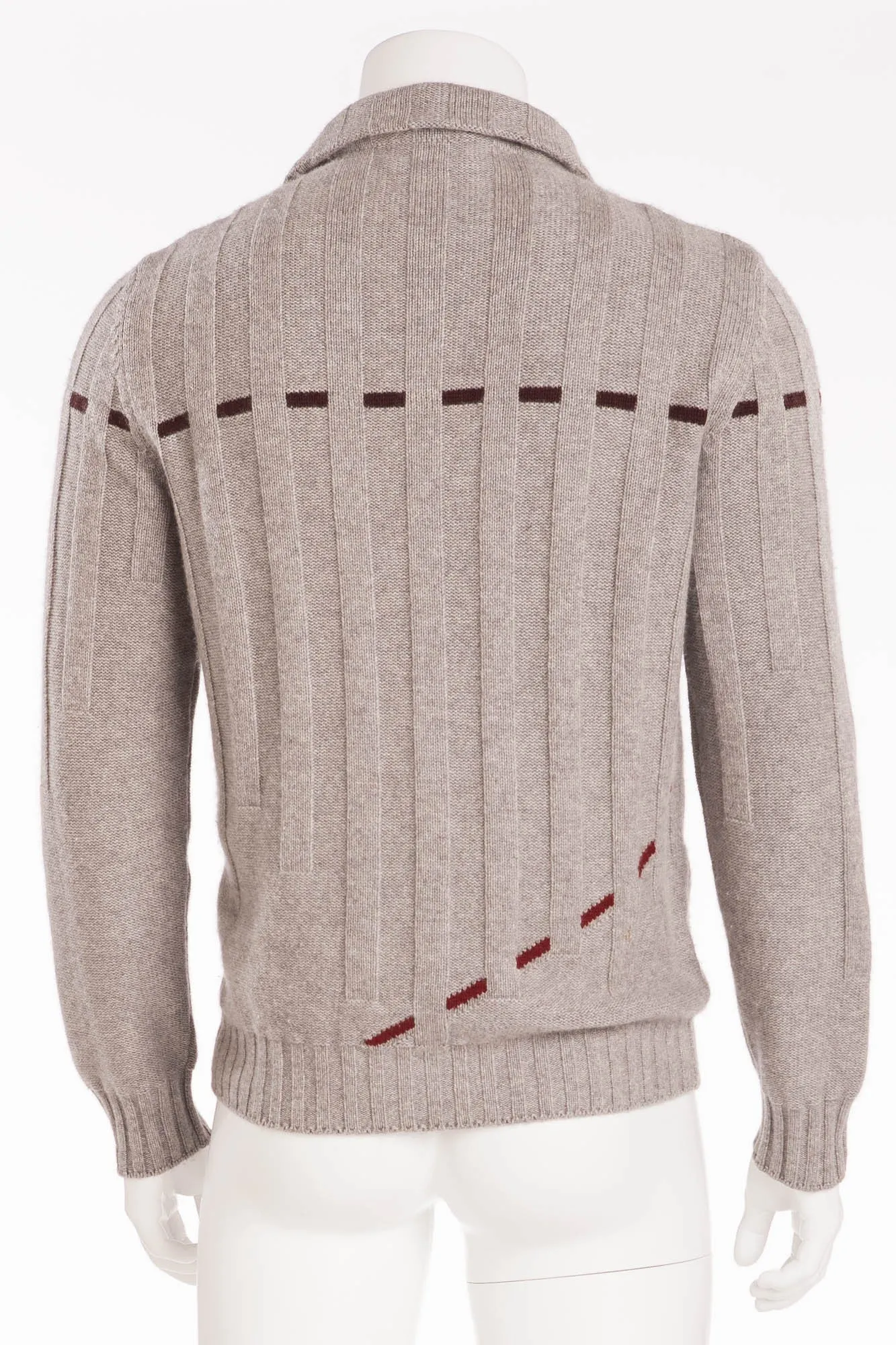 Authentic Hermes - Gray Zip Neck Sweater - XL