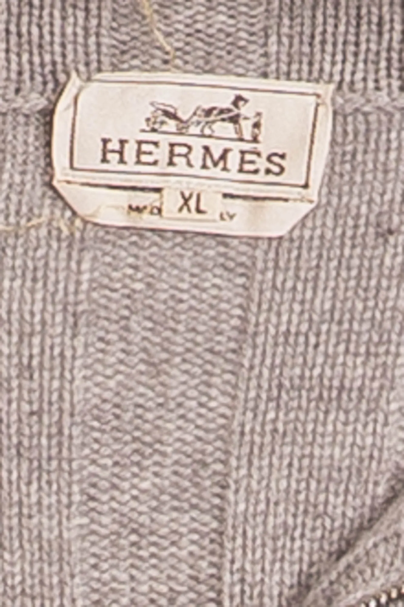 Authentic Hermes - Gray Zip Neck Sweater - XL