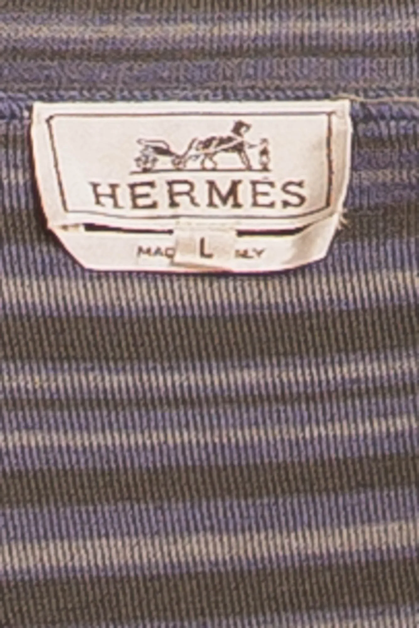 Authentic Hermes - Long Sleeve Hooded Zip Up Grey Blue - L