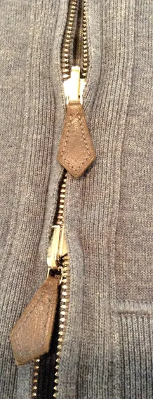 Authentic Hermes - Long Sleeve Hooded Zip Up Grey Blue - L