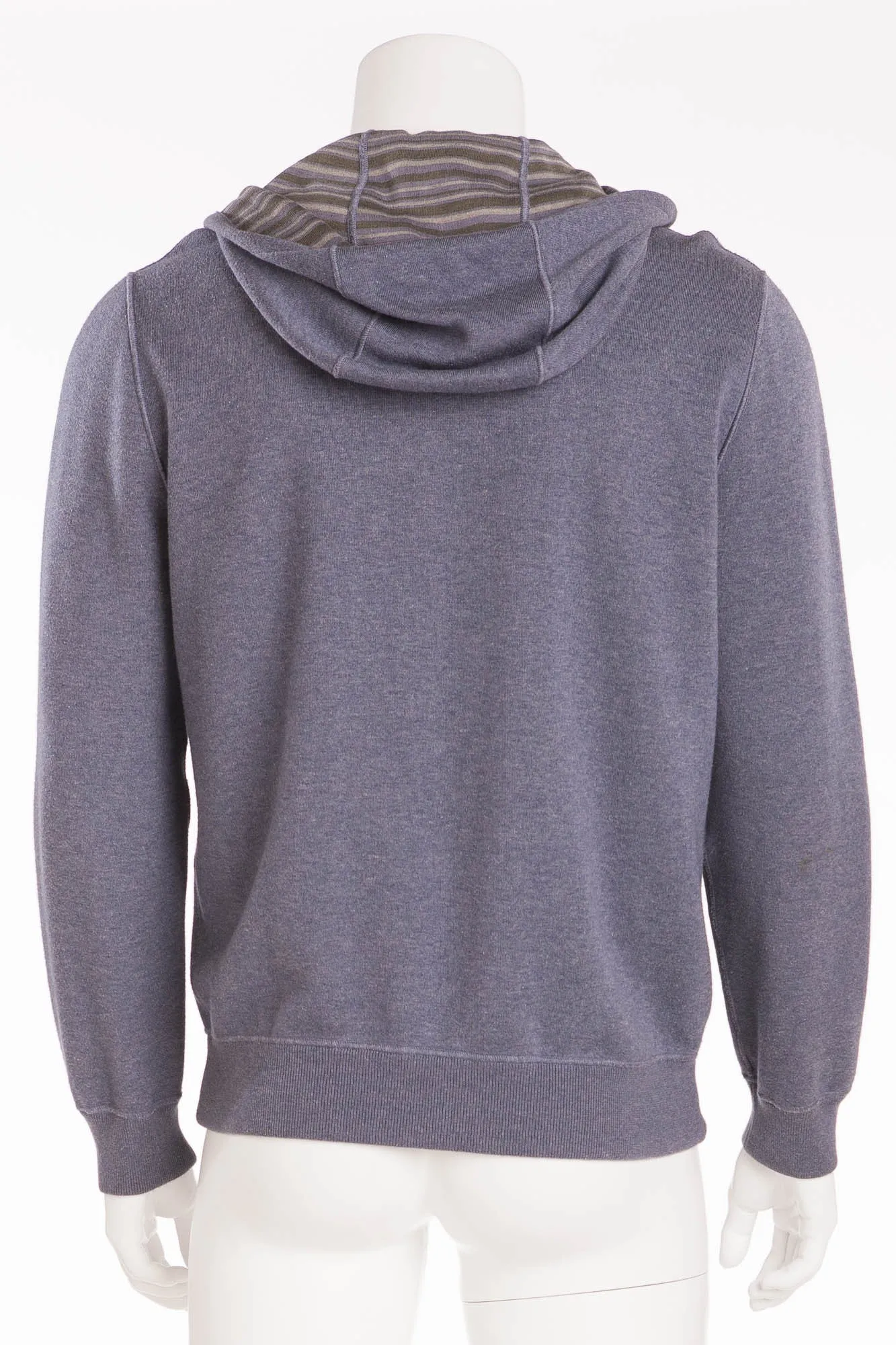 Authentic Hermes - Long Sleeve Hooded Zip Up Grey Blue - L