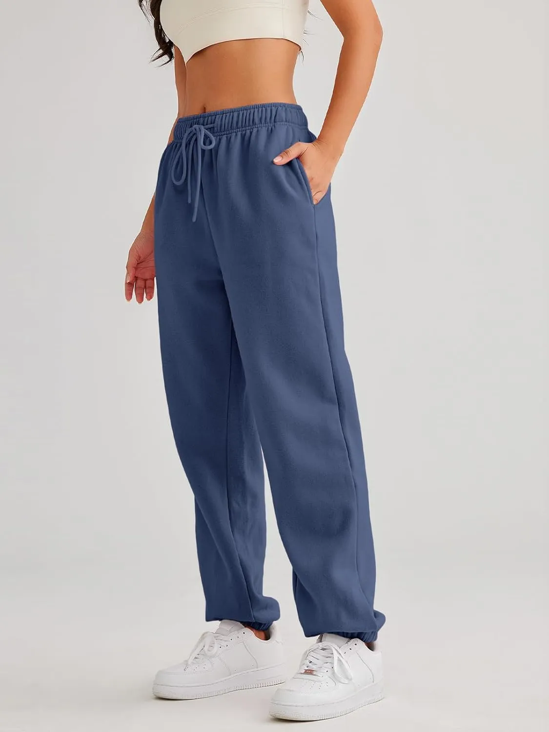 AUTOMET Women's Casual Baggy Fleece Sweatpants