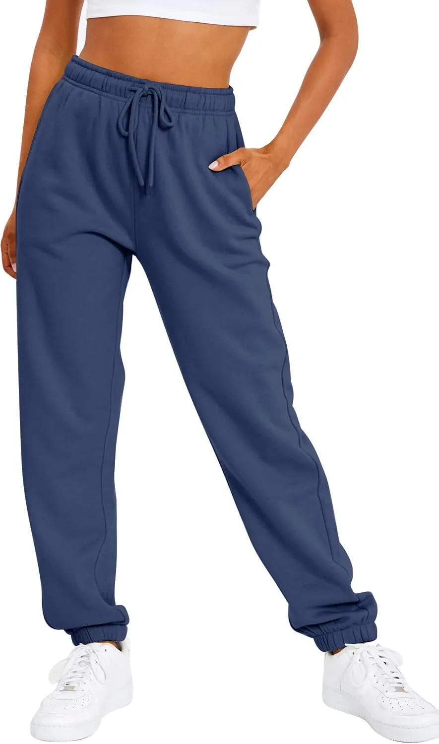 AUTOMET Women's Casual Baggy Fleece Sweatpants