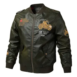 Autumn Winter Pop Faux Leather Mens Spring Motorcycle Biker Leather