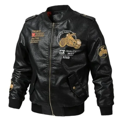 Autumn Winter Pop Faux Leather Mens Spring Motorcycle Biker Leather