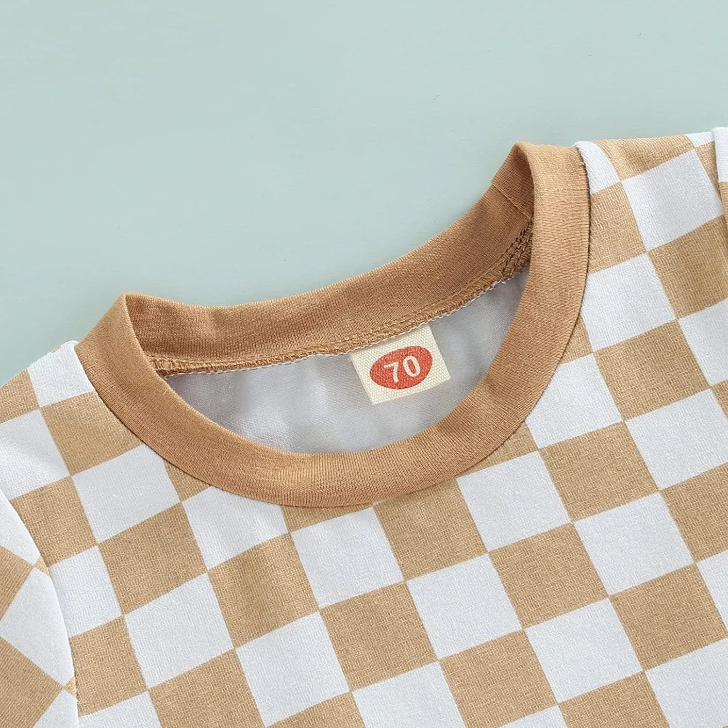 Baby Boy Neutral Checkerboard Oversized T Shirt Romper Shorts Jumpsuit Summer Outfit Trendy Clothes Cute Clothing