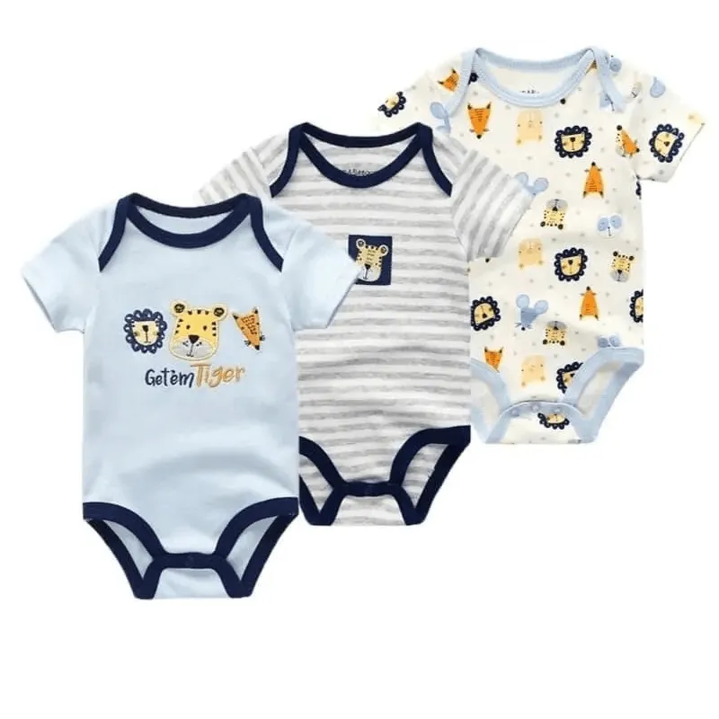 Baby Rompers Pack of 3 printed Bodysuits