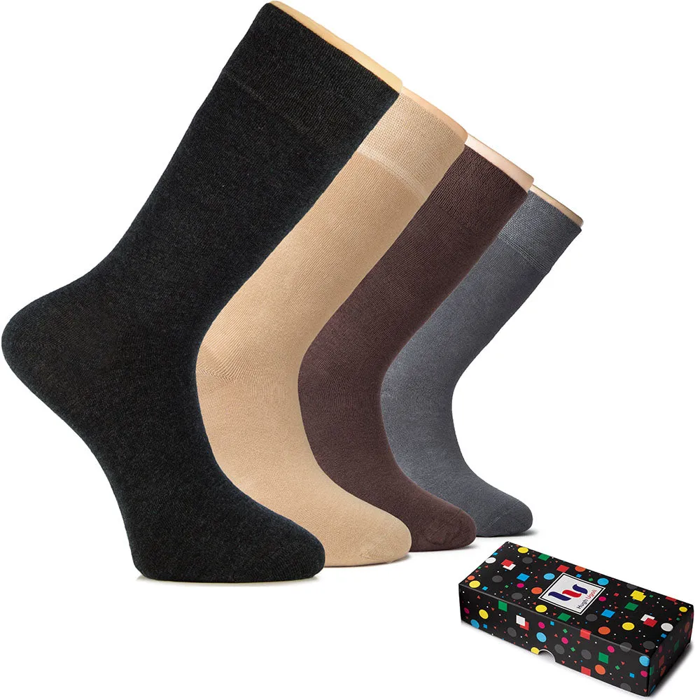 Bamboo Business Dress Socks for Men, 4 Pairs