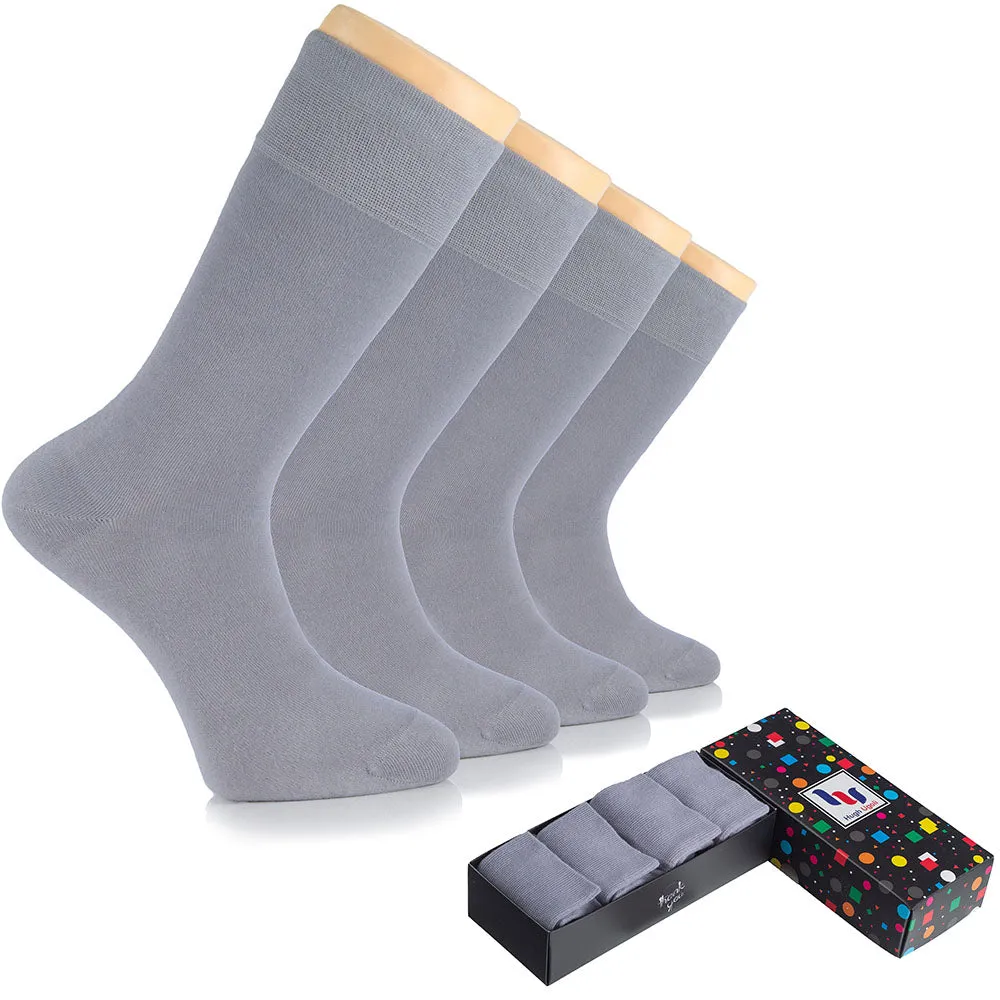 Bamboo Business Dress Socks for Men, 4 Pairs
