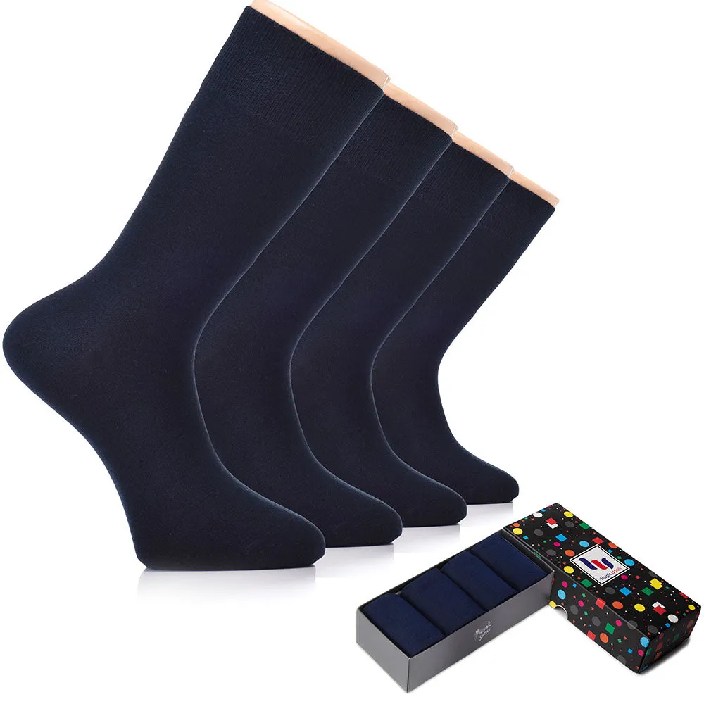 Bamboo Business Dress Socks for Men, 4 Pairs