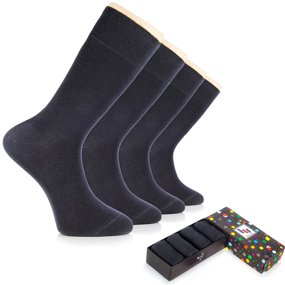 Bamboo Business Dress Socks for Men, 4 Pairs