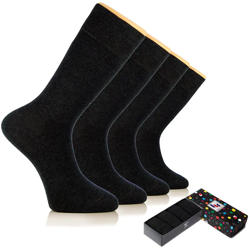 Bamboo Business Dress Socks for Men, 4 Pairs