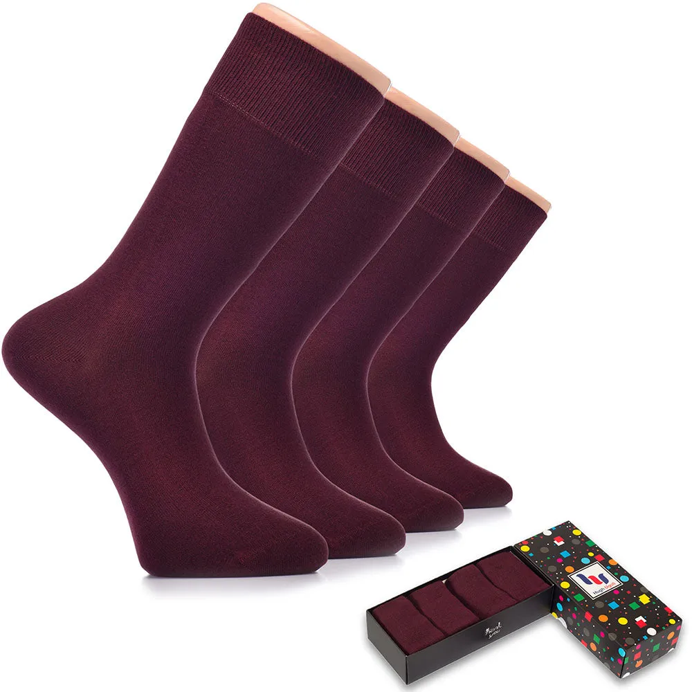 Bamboo Business Dress Socks for Men, 4 Pairs