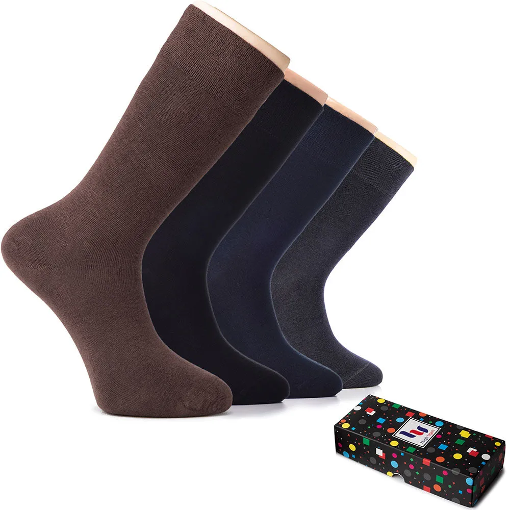 Bamboo Business Dress Socks for Men, 4 Pairs
